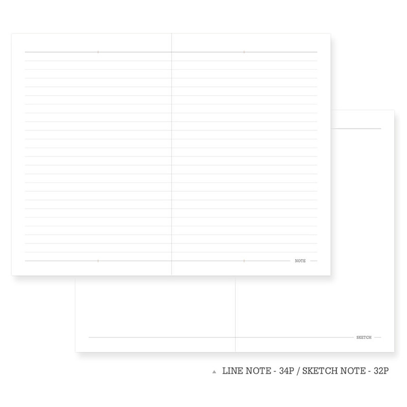 Lined note & sketch note - Indigo 2021 Official soft dated weekly diary planner