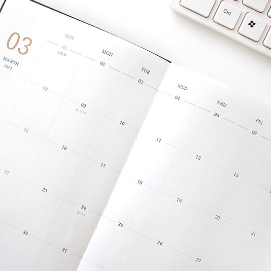 Opens flat - Indigo 2021 Official soft dated weekly diary planner