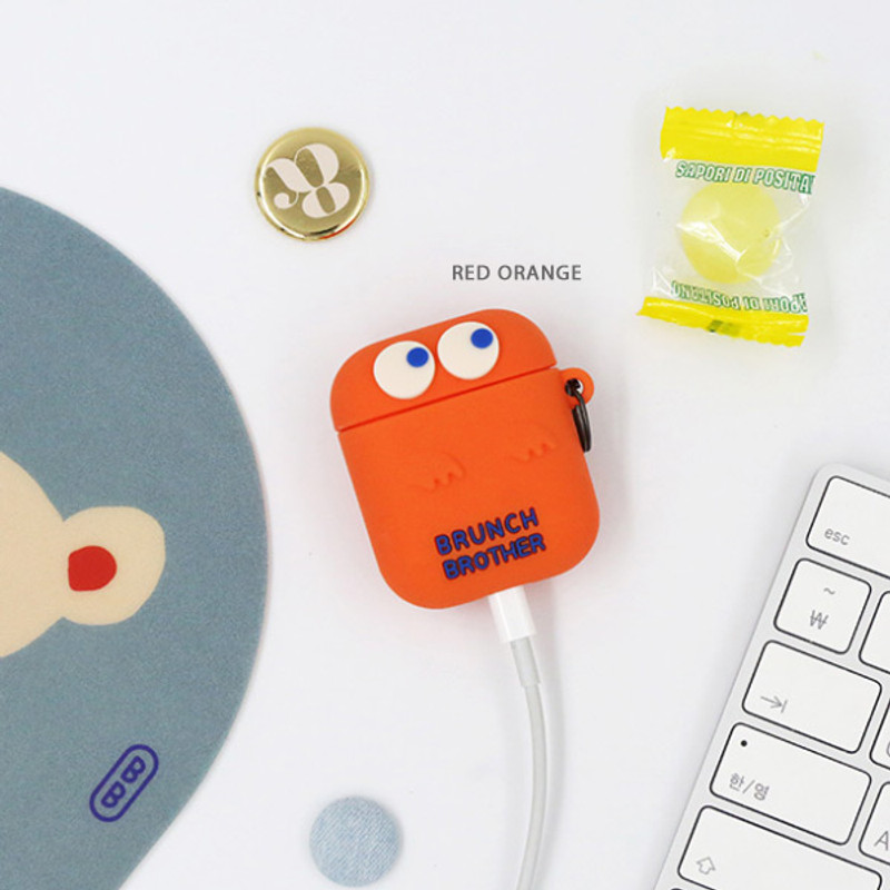 Red Orange - ROMANE Brunch Brother Ghost Airpods silicon cover