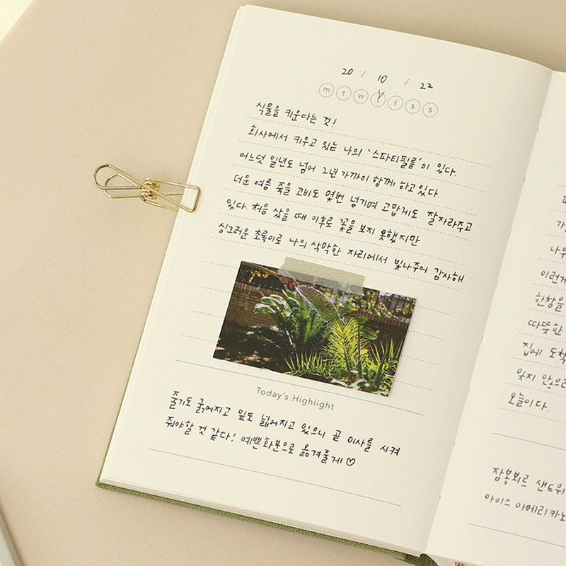 Usage example - Paperian Today's highlight small undated daily journal diary