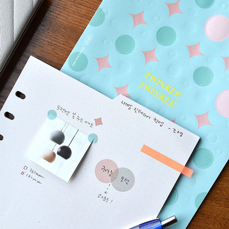 Usage example - Play Obje Twinkle 6-ring translucent sticker sheet set Usage example - Play Obje Twinkle 6-ring translucent sticker sheet set