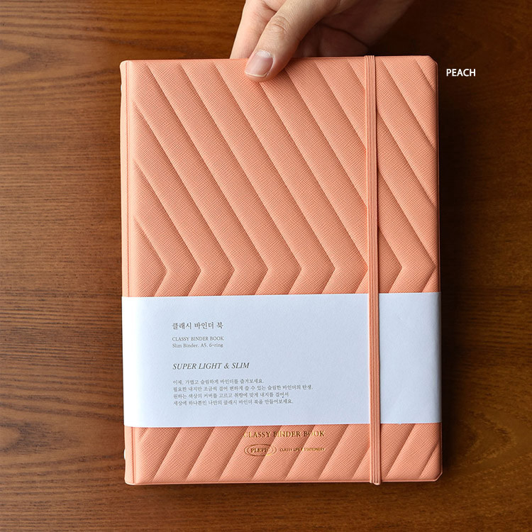 Peach - Play Obje Classy A5 6-ring slim metal binder planner book