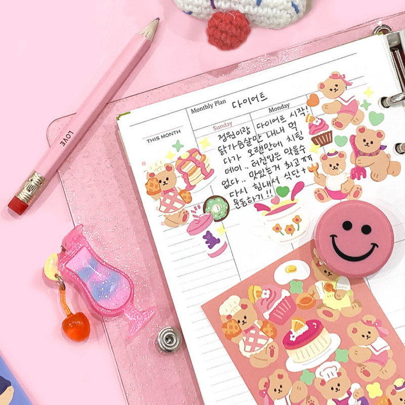 Usage example of Second Mansion Juicy bear removable sticker seal 25-30