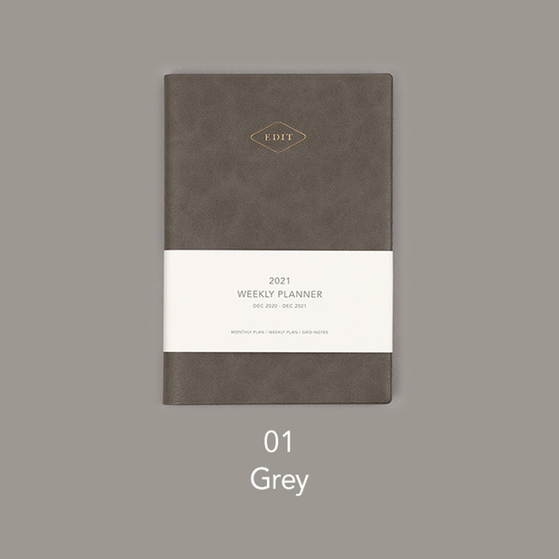 Gray - Paperian 2021 Edit B6 dated weekly planner  Gray - Paperian 2021 Edit B6 dated weekly planner