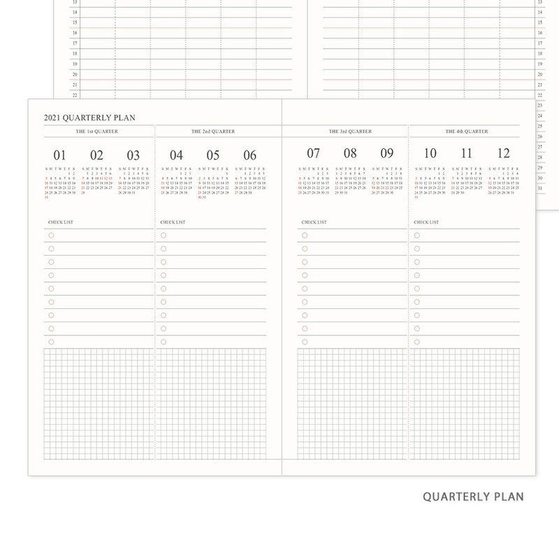Quarterly plan - Indigo 2021 Official small dated monthly planner scheduler