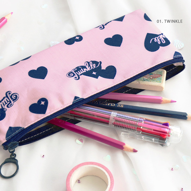 01. Twinkle - ICONIC Comely flat zipper pencil case