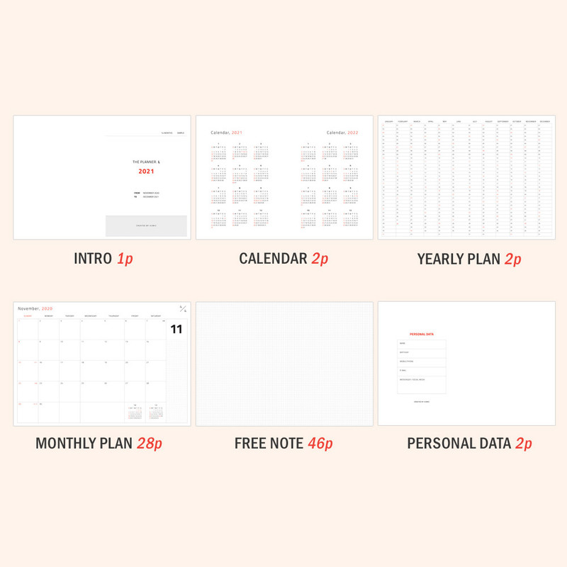 Planner sections - Iconic 2021 Simple large dated monthly planner