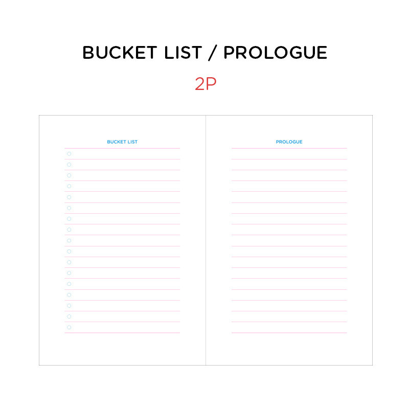 Bucket list & Prologue - GMZ Brilliant dateless monthly planner scheduler Bucket list & Prologue - GMZ Brilliant dateless monthly planner scheduler