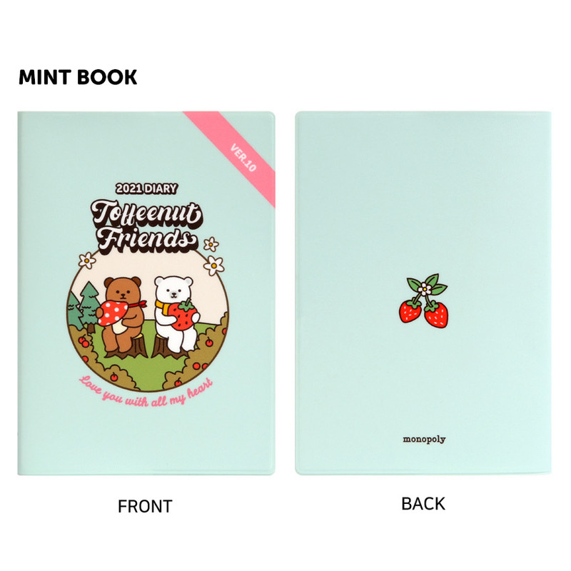 Mint Book - Monopoly 2021 Toffeenut friends dated weekly diary with pen Mint Book - Monopoly 2021 Toffeenut friends dated weekly diary with pen