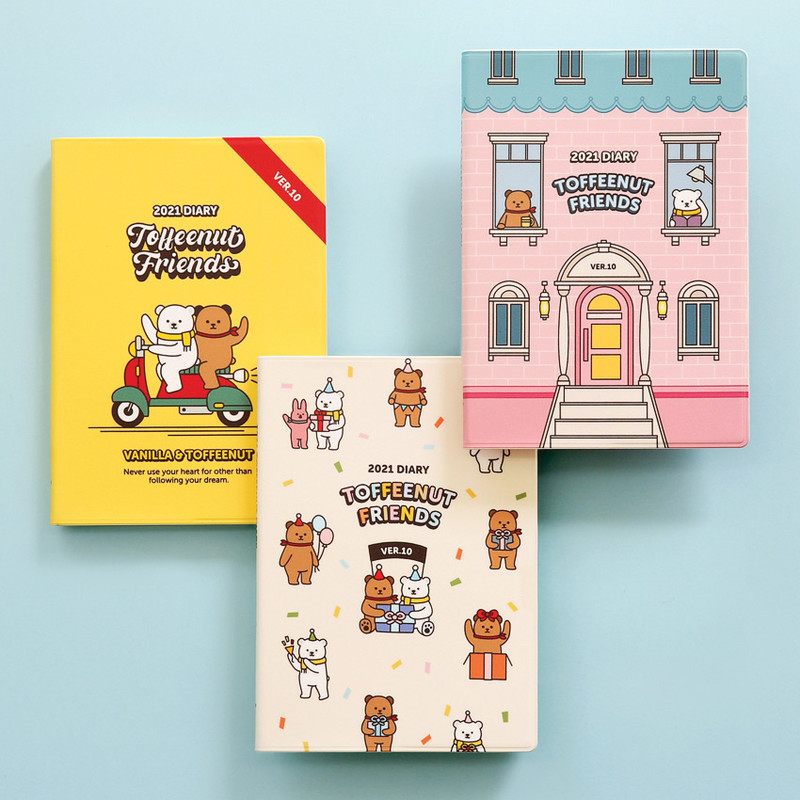 Monopoly 2021 Toffeenut friends dated weekly diary with pen Monopoly 2021 Toffeenut friends dated weekly diary with pen
