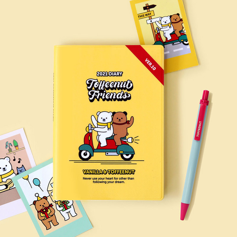 Monopoly 2021 Toffeenut friends dated weekly diary with pen Monopoly 2021 Toffeenut friends dated weekly diary with pen