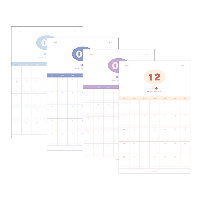 Calendar sheets - Dash And Dot 2021 Have a nice months calendar sheets
