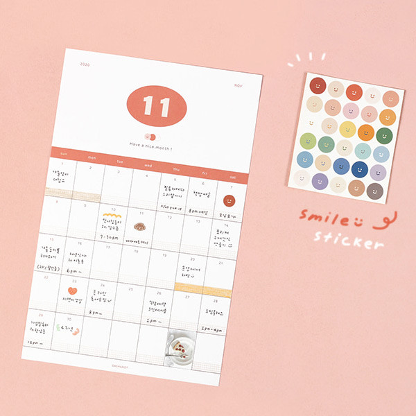Comes with a sticker - Dash And Dot 2021 Have a nice months calendar sheets