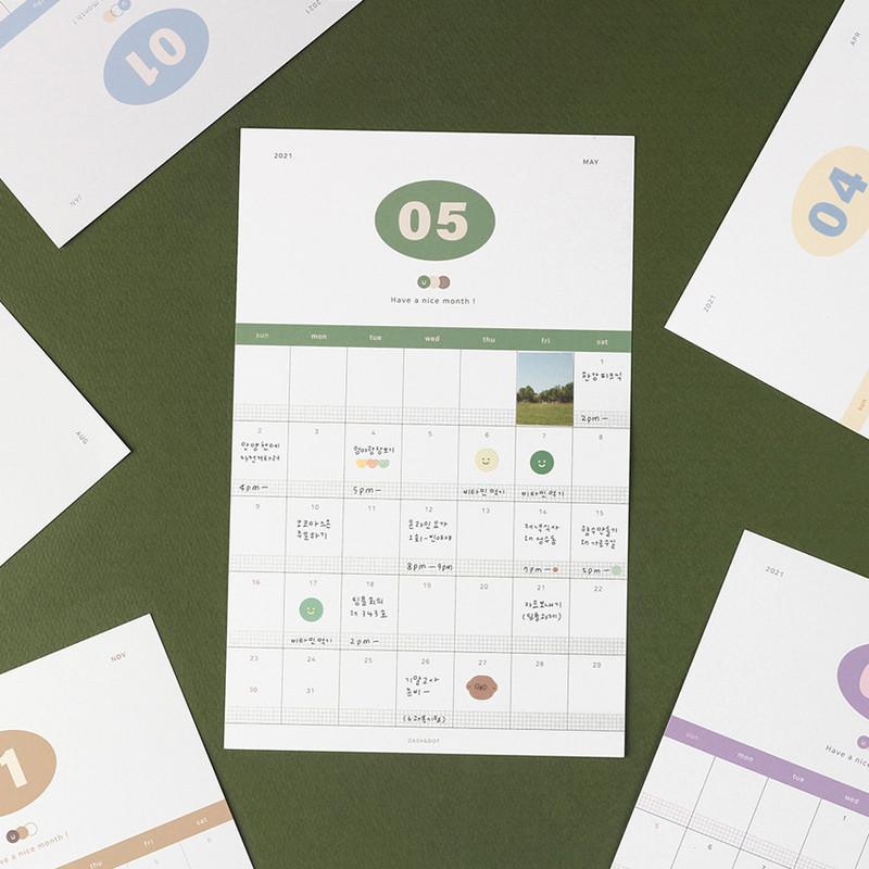 Dash And Dot 2021 Have a nice months calendar sheets