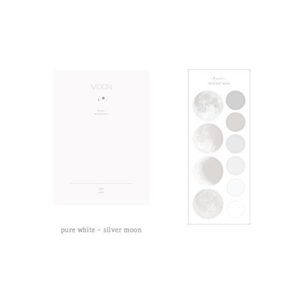 Pure White - Dash And Dot 2021 Moon large dated weekly diary planner