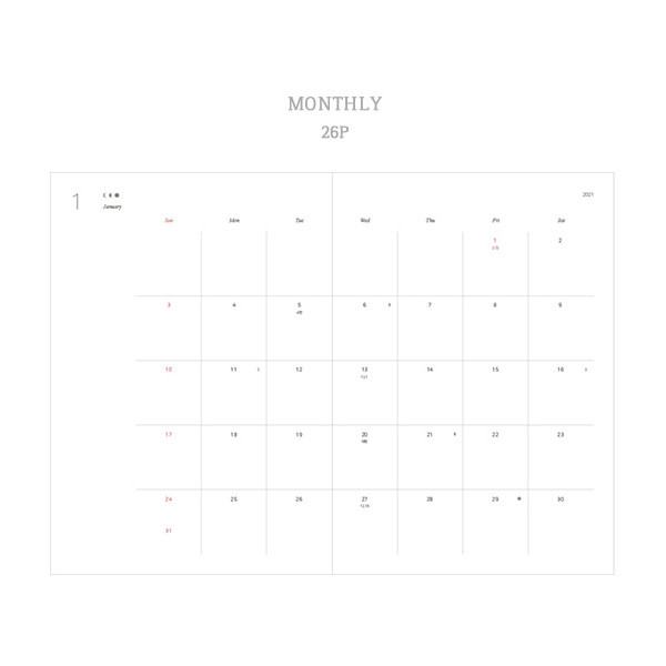 Monthly plan - Dash And Dot 2021 Moon large dated weekly diary planner