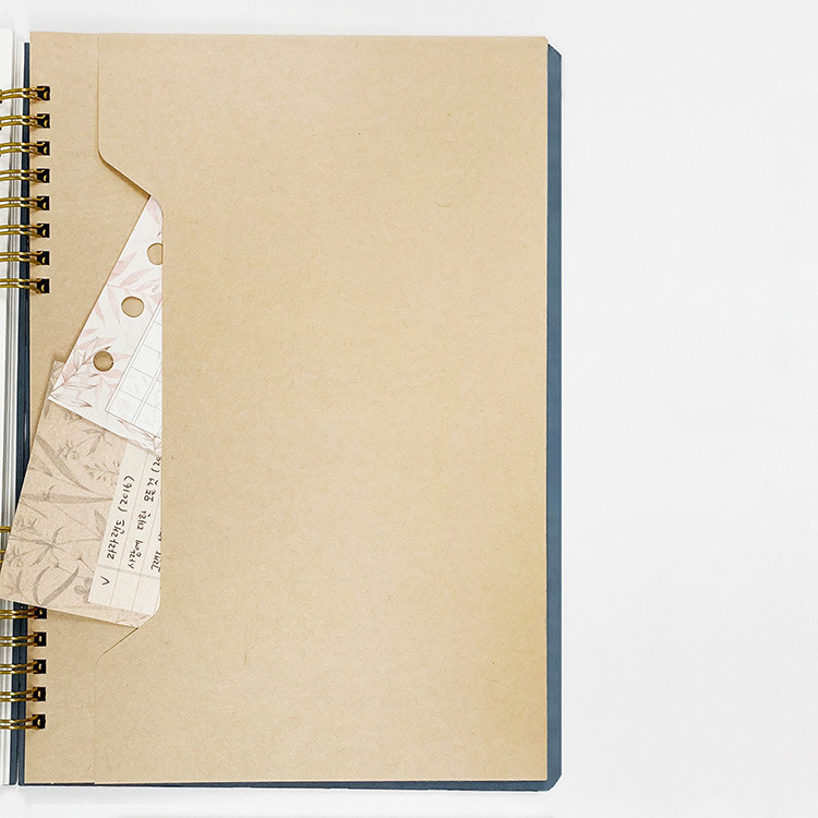 Paper envelope - O-check Vintage sky blue twin ring blank notebook