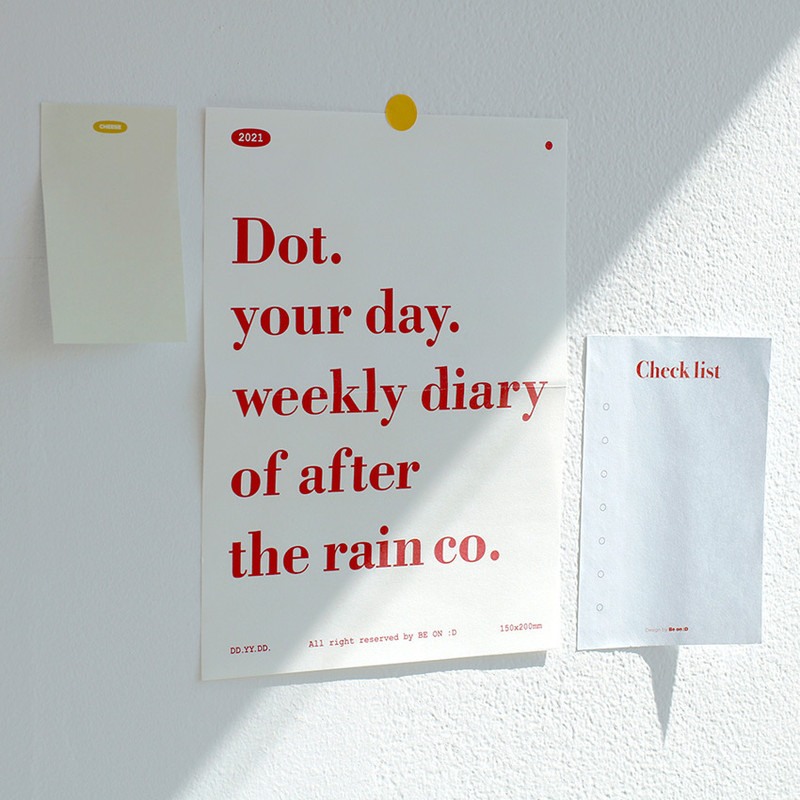 Comes with a poster - After The Rain 2021 Dot your day dated weekly diary planner
