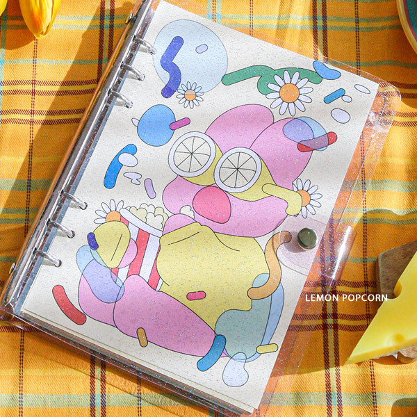 Lemon popcorn - DESIGN GOMGOM Reeli A5 6-ring dateless weekly planner