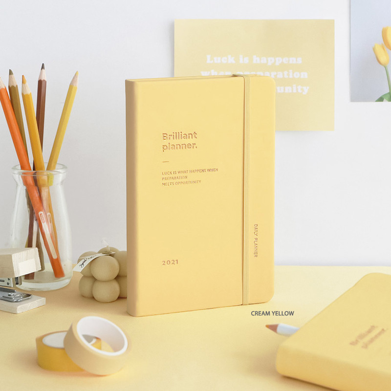 Cream yellow - ICONIC 2021 Brilliant dated daily diary planner