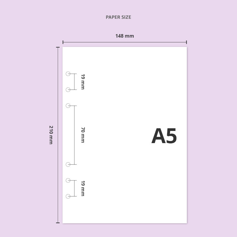 Paper size - Twinkle transparent A5 6 ring binder cover