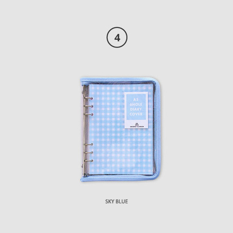 Sky Blue - Second Mansion Zipper twinkle A5 size 6-ring binder cover Sky Blue - Second Mansion Zipper twinkle A5 size 6-ring binder cover