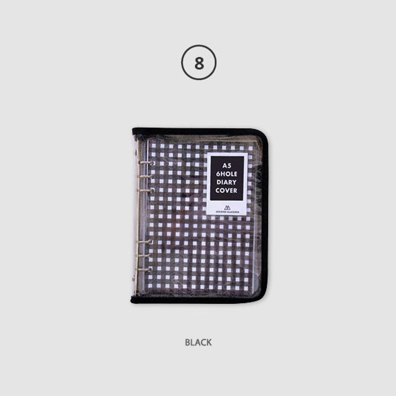 Black - Second Mansion Zipper twinkle A5 size 6-ring binder cover Black - Second Mansion Zipper twinkle A5 size 6-ring binder cover