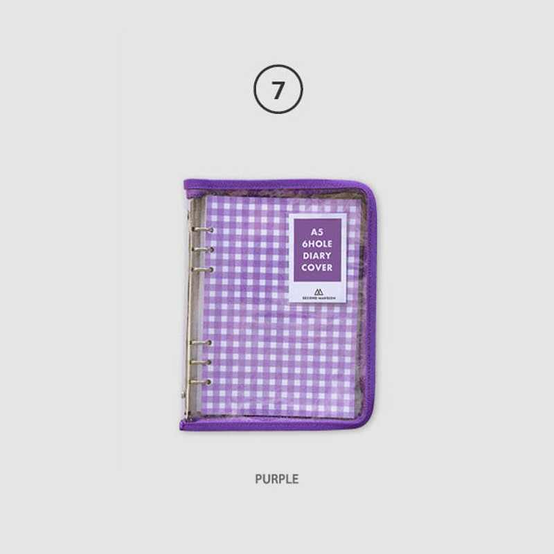 Purple - Second Mansion Zipper twinkle A5 size 6-ring binder cover Purple - Second Mansion Zipper twinkle A5 size 6-ring binder cover