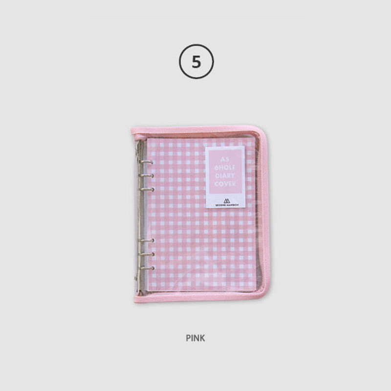 Pink - Second Mansion Zipper twinkle A5 size 6-ring binder cover Pink - Second Mansion Zipper twinkle A5 size 6-ring binder cover