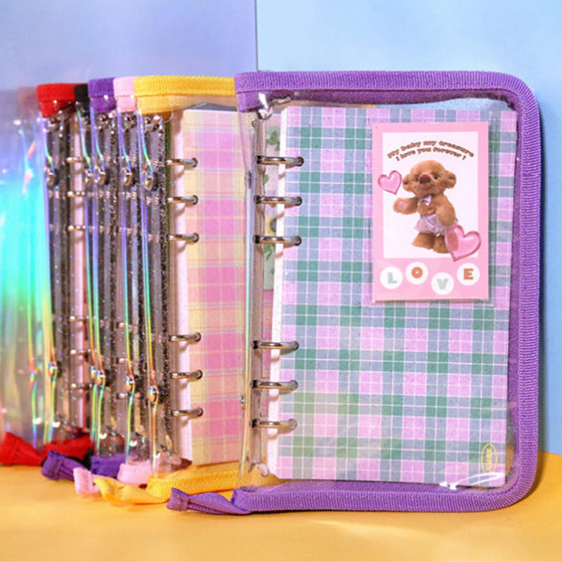 Second Mansion Zipper twinkle A5 size 6-ring binder cover Second Mansion Zipper twinkle A5 size 6-ring binder cover