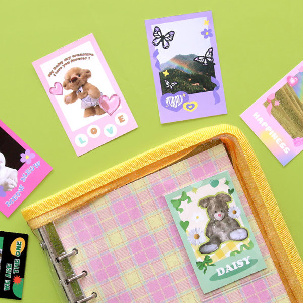 Front pocket - Second Mansion Zipper twinkle A6 size 6-ring binder cover