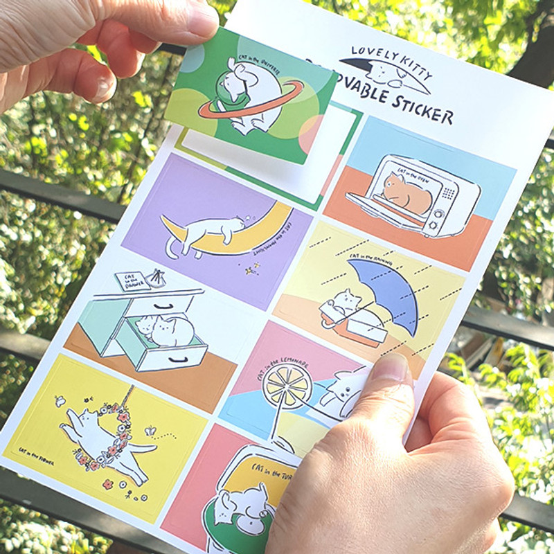 Usage example - N.IVY Lovely kitty removable sticker set Usage example - N.IVY Lovely kitty removable sticker set