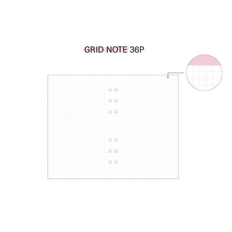 Grid note - Cool kids zipper A5 6-ring dateless weekly diary planner 