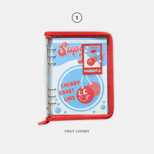 Fruit cherry - Cool kids zipper A5 6-ring dateless weekly diary planner 