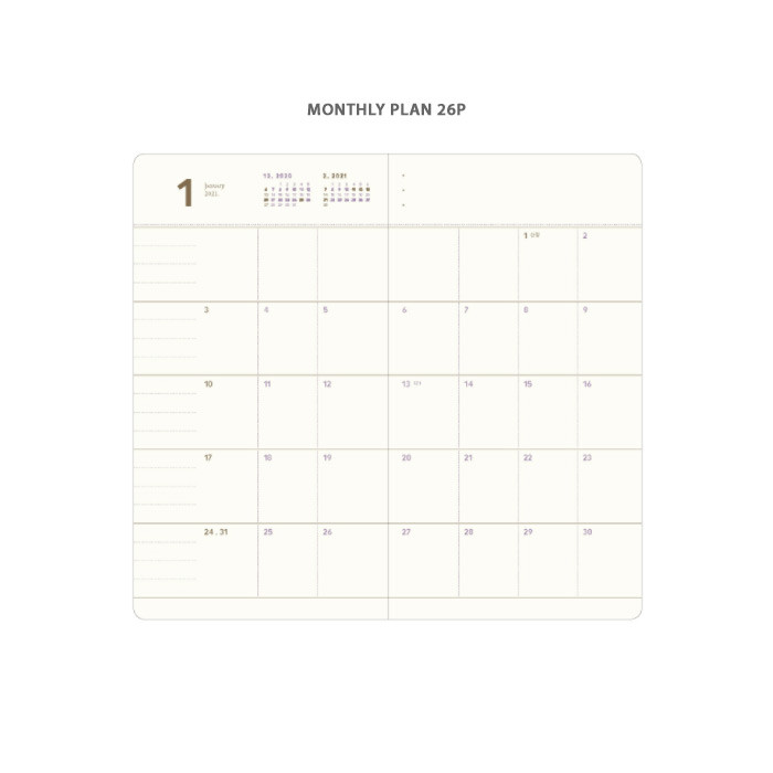 Monthly plan - Byfulldesign 2021 Making memory handy dated weekly planner