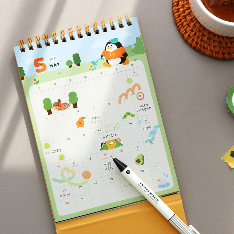 Usage example - ICONIC 2021 Witty dated monthly desk calendar