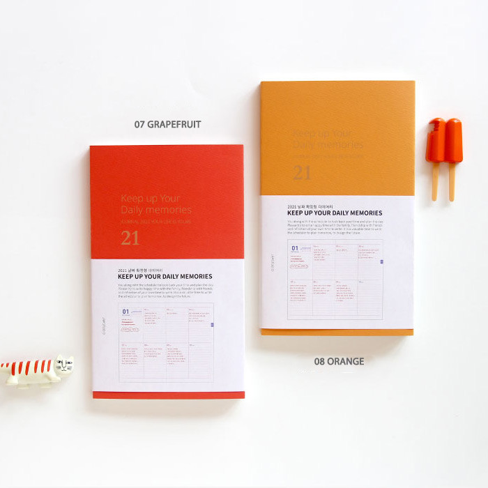 Grapefruit, Orange - Jam Studio 2021 One fine day dated weekly diary planner