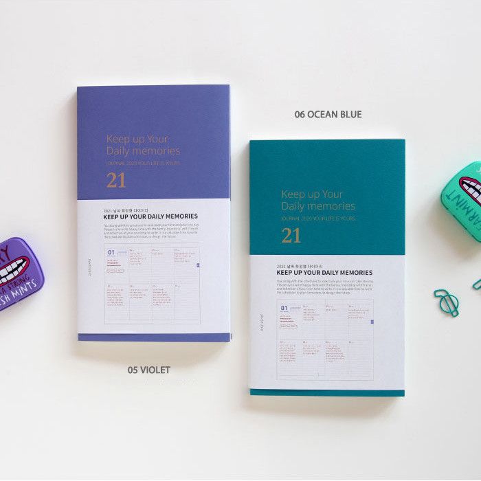 Violet, Ocean Blue - Jam Studio 2021 One fine day dated weekly diary planner