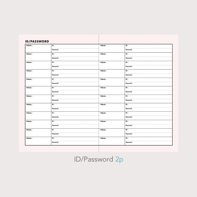 ID / Password - PAPERIAN 2021 Color plan dated weekly diary planner