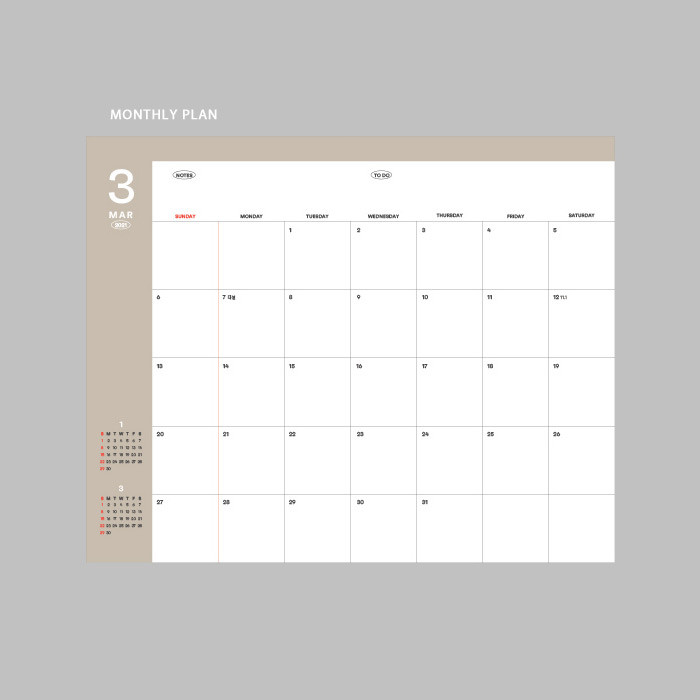 Monthly plan - GMZ 2021 Daily log button dated weekly diary planner