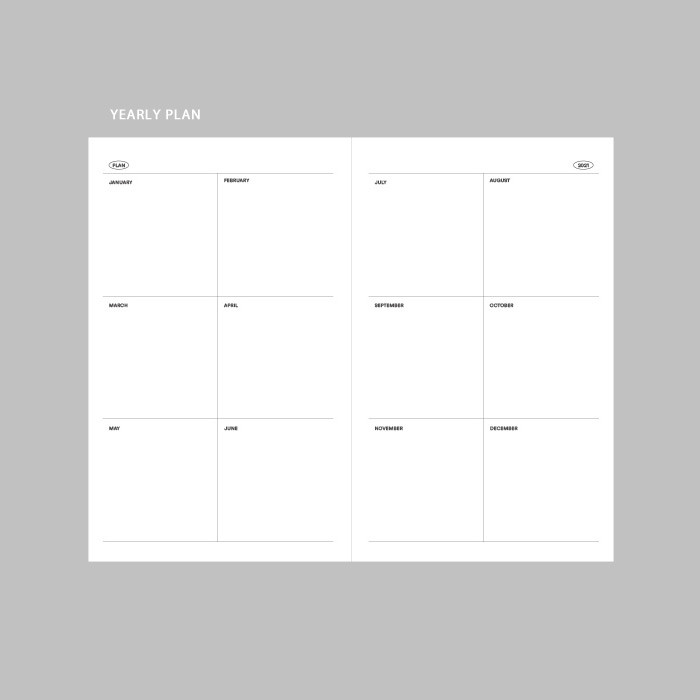 Yearly plan - GMZ 2021 Daily log button dated weekly diary planner