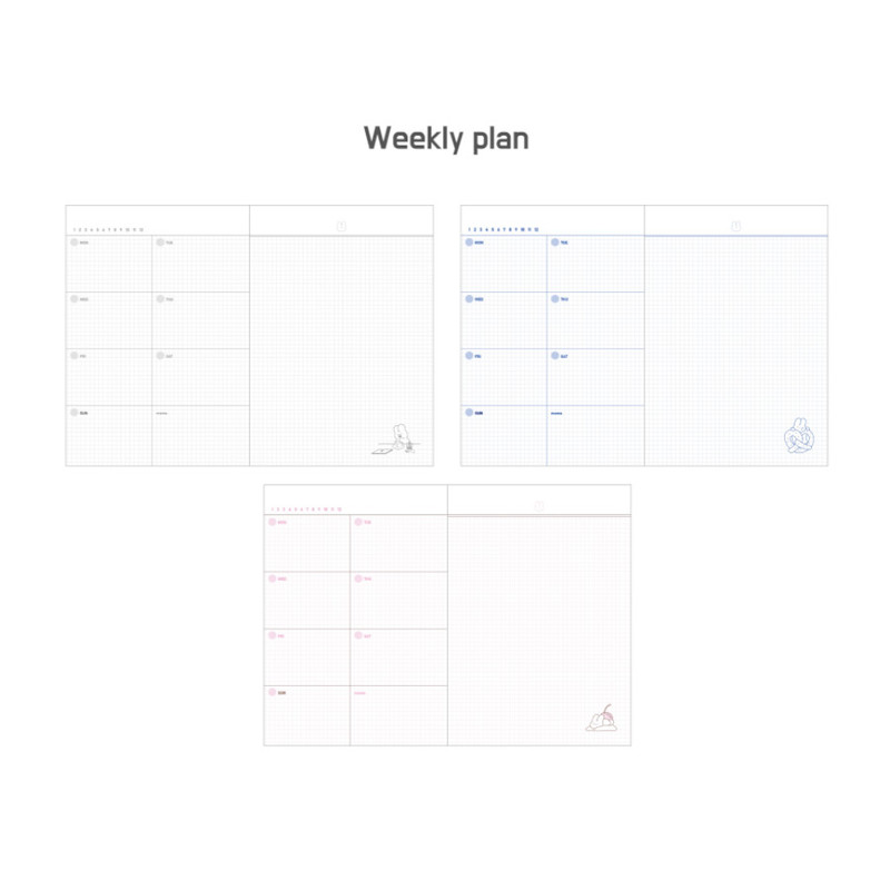 Weekly plan - DESIGN GOMGOM Leeli hardcover 6-ring dateless weekly diary