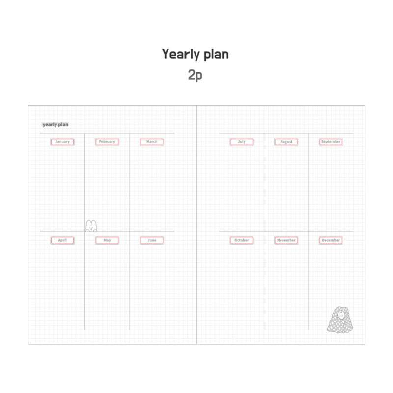 Yearly plan - DESIGN GOMGOM Leeli hardcover 6-ring dateless weekly diary