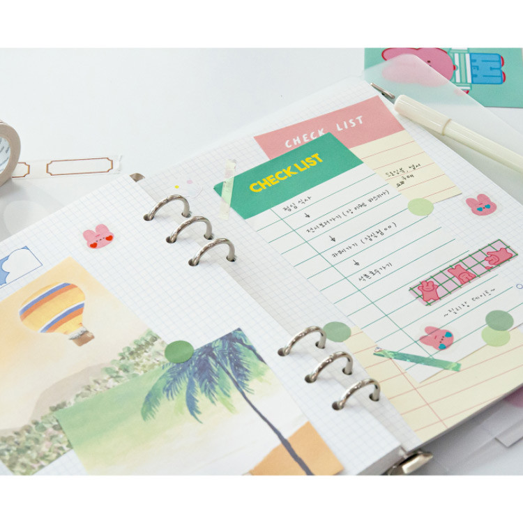 Free note - DESIGN GOMGOM Leeli hardcover 6-ring dateless weekly diary