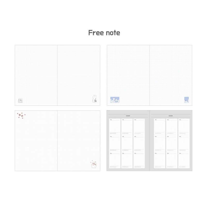 Free note - DESIGN GOMGOM Leeli hardcover 6-ring dateless weekly diary
