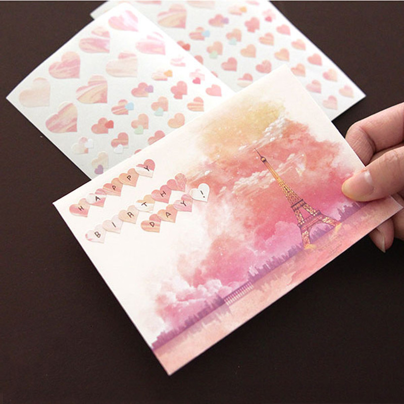 Usage example - PLEPLE Love in life heart sticker 12 sheet set Usage example - PLEPLE Love in life heart sticker 12 sheet set