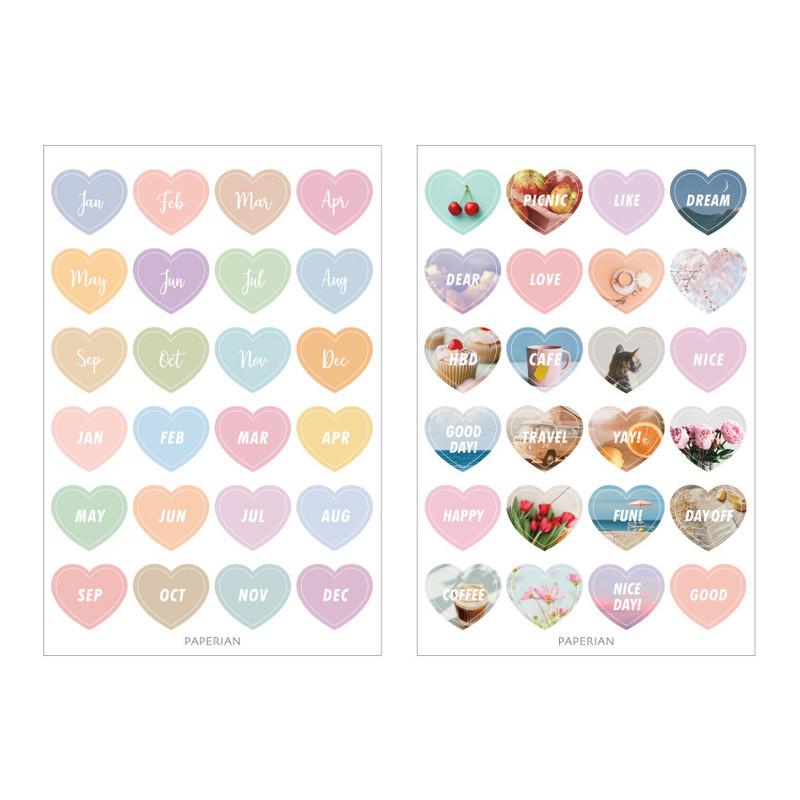 Detail of PAPERIAN Diary deco removable sticker 8 sheets set Detail of PAPERIAN Diary deco removable sticker 8 sheets set