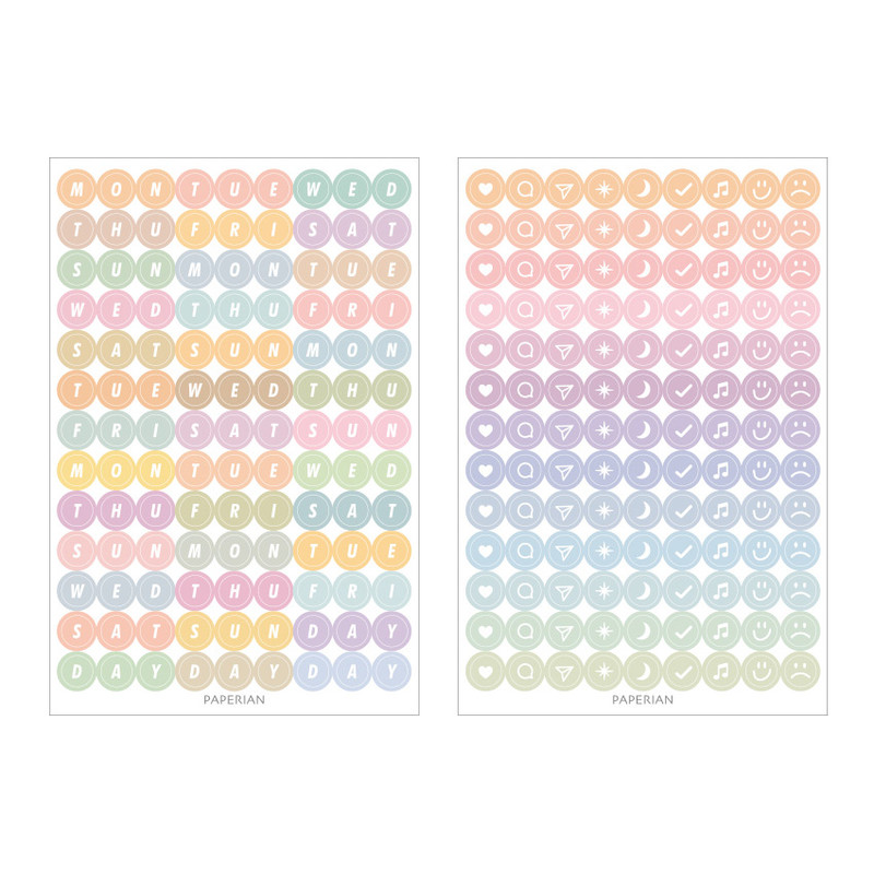 Detail of PAPERIAN Diary deco removable sticker 8 sheets set Detail of PAPERIAN Diary deco removable sticker 8 sheets set