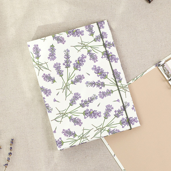 Lavender - PAPERIAN Florence A5 size 6 ring binder with elastic band