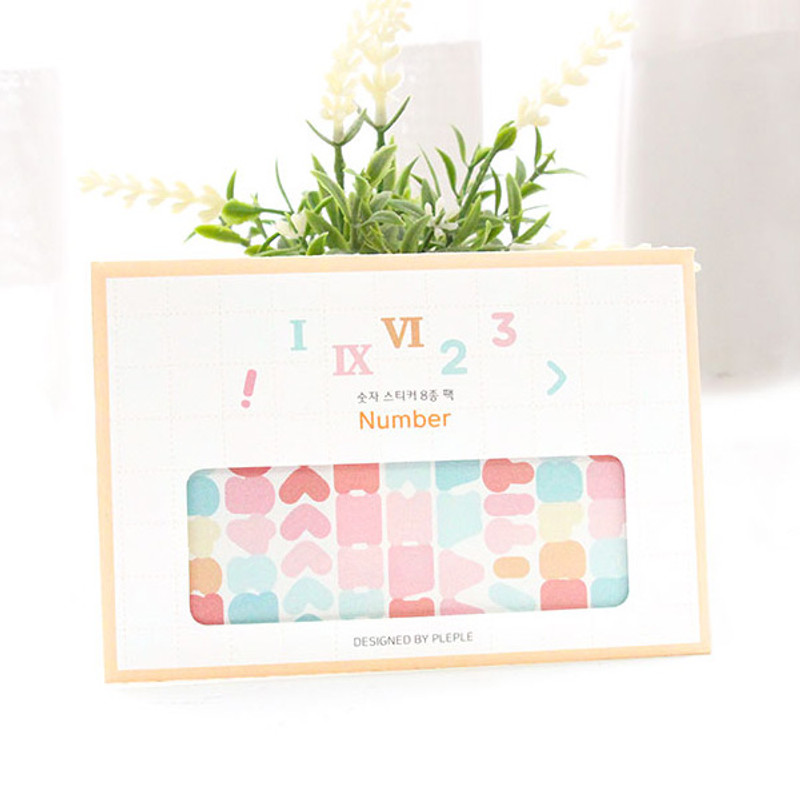 Package - PLEPLE Number sticker 8 sheets set Package - PLEPLE Number sticker 8 sheets set
